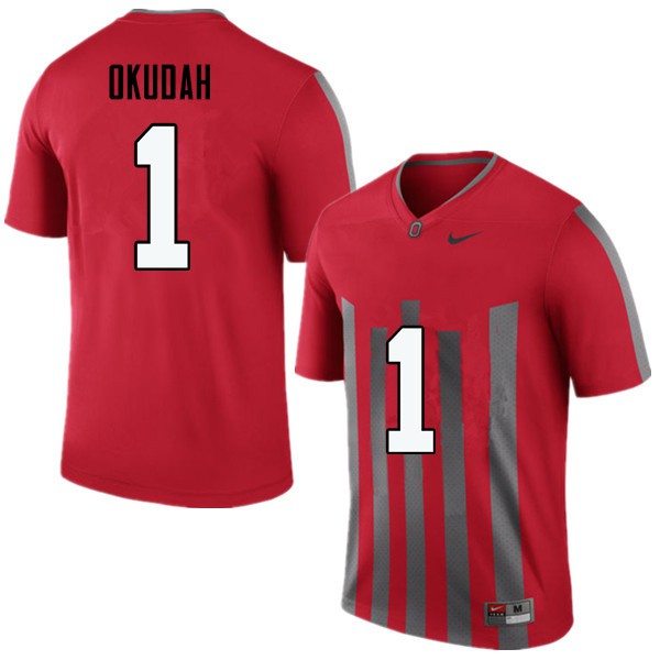 Ohio State Buckeyes #1 Jeffrey Okudah Men Football Jersey Throwback OSU3511